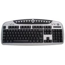 TECLADO MULTIMIDIA FUNTECH PRETO/PRATA PS2